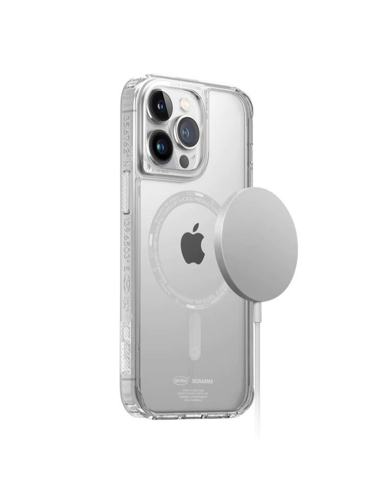 إسكينارما غطاء خلفي لهاتف iPhone 14 Pro Max سايدو ماج-تشارج - شفاف - Image 3