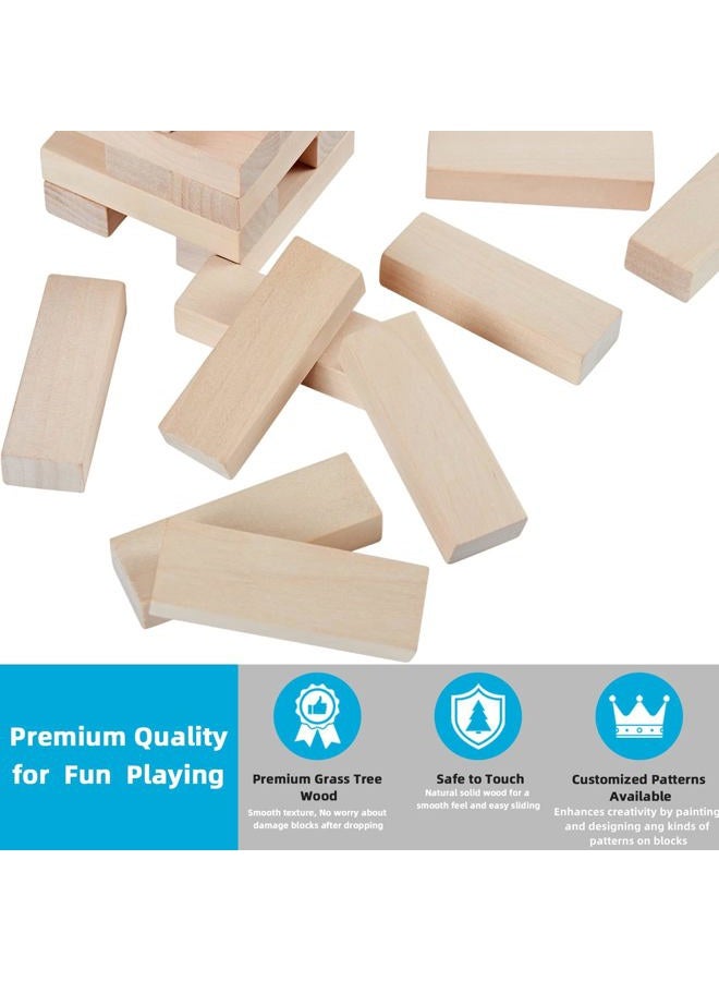 SpeedArmis Mini Tumble Tower, 54PCS Wooden Stacking Game for Teens - Pine Stack Timber Board Games with 4 Dice Set - Classic ‌Xmas Gifts for Teens - Image 2
