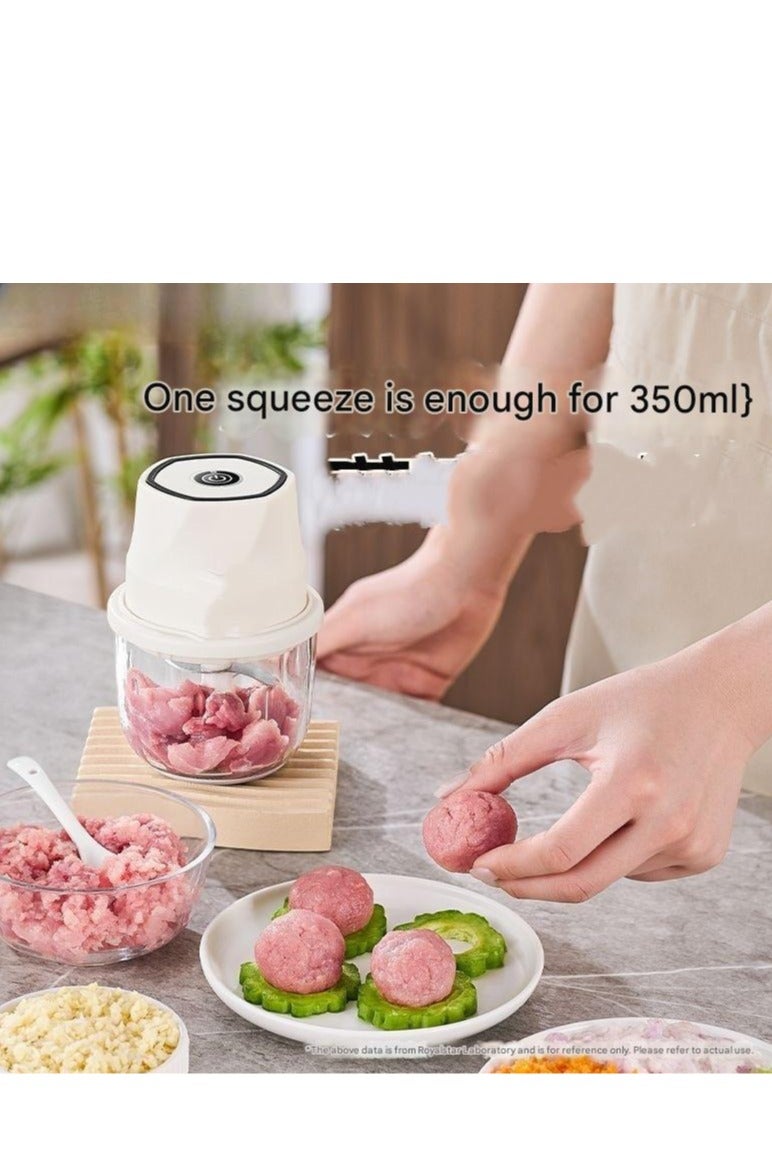 مهرس الثوم الكهربائي اللاسلكي ، مطحنة اللحم المنزلية للمطبخ ، خلاط الفلفل الحار الصغير  - Image 3