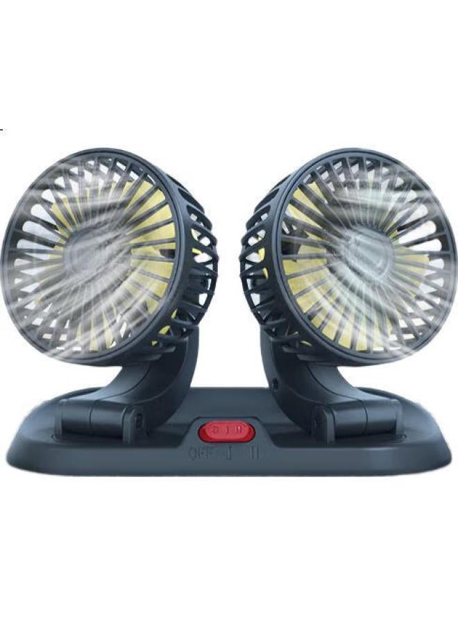 DiGallen Digalun Dual-Head Car Fan, Summer Car Interior Usb Mini Fan, Suitable For 12V/24V Sedans, Vans, Trucks, Rotatable Car Fan, Computer Desk Home Fan - Image 3