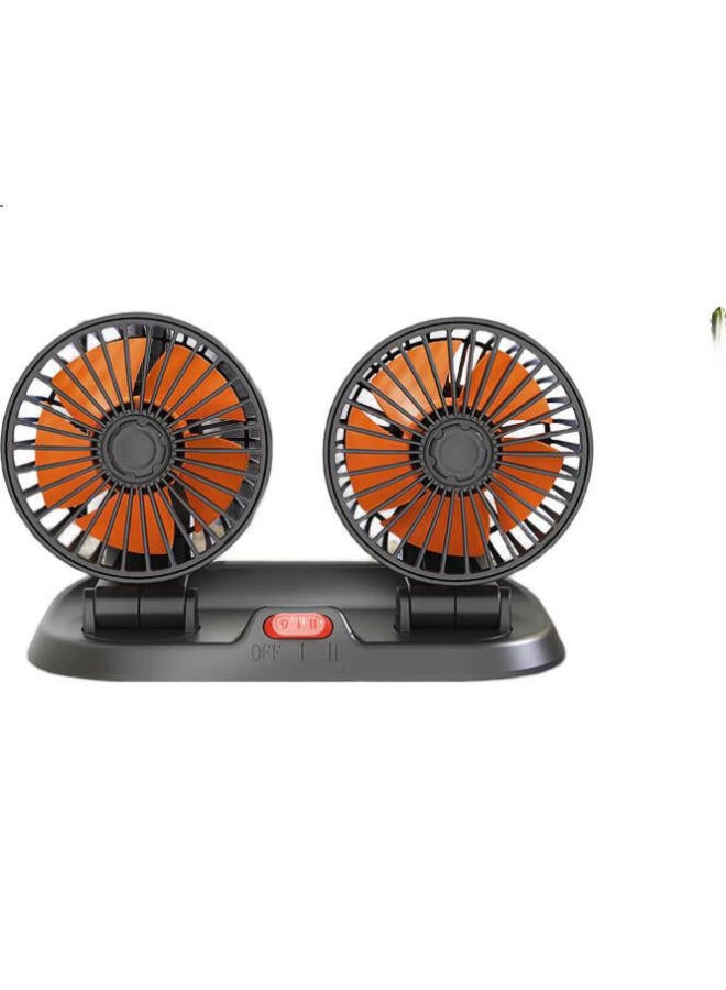 DiGallen Digalun Dual-Head Car Fan, Summer Car Interior Usb Mini Fan, Suitable For 12V/24V Sedans, Vans, Trucks, Rotatable Car Fan, Computer Desk Home Fan - Image 1