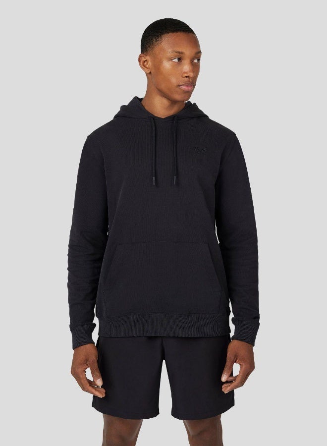 كاستور هودي رجالي بأكمام طويلة مطرز بشعار - أسود