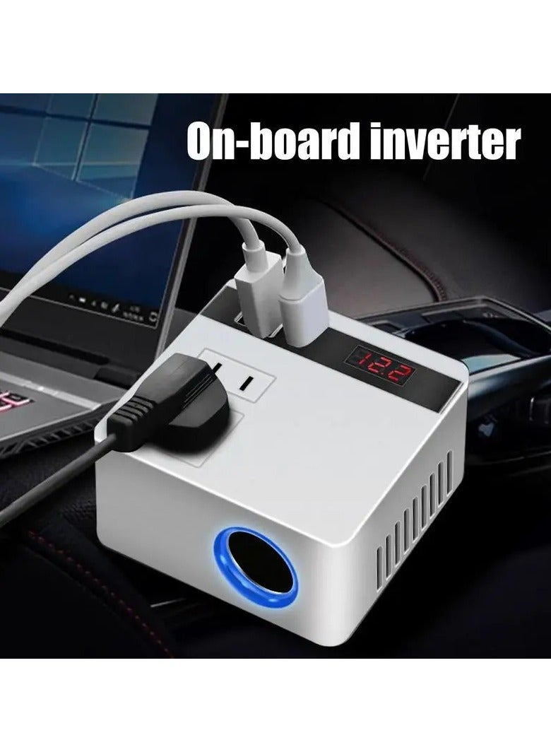 AROAQ 150W Car Power Inverter 12V/24V To 220V Cigarette Lighter Power Supply Inverter Adapter With 3 USB Fast Charging Converter - Image 2