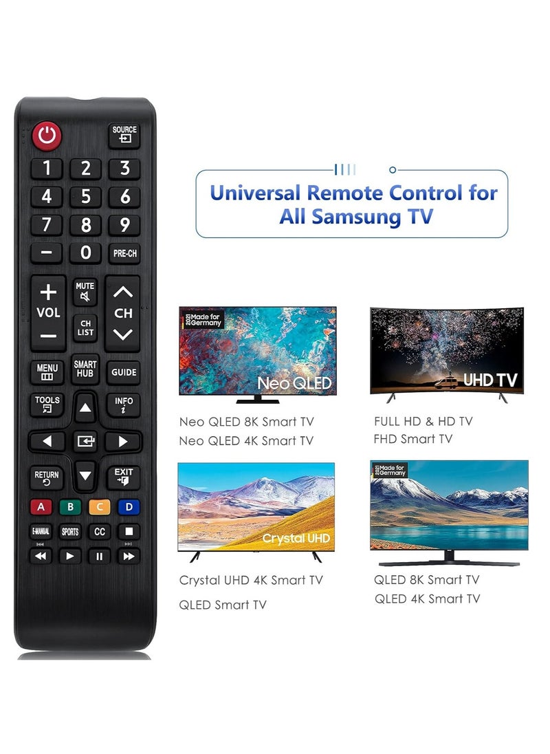Universal Samsung TV Remote Control – Replacement for All Samsung Smart LCD, LED, SUHD, UHD, HDTV 3D TVs (Models: BN59-01199F, BN59-01315A, BN59-01315B, BN59-01315J, BN59-01315D, BN59-01315N)  - Image 2