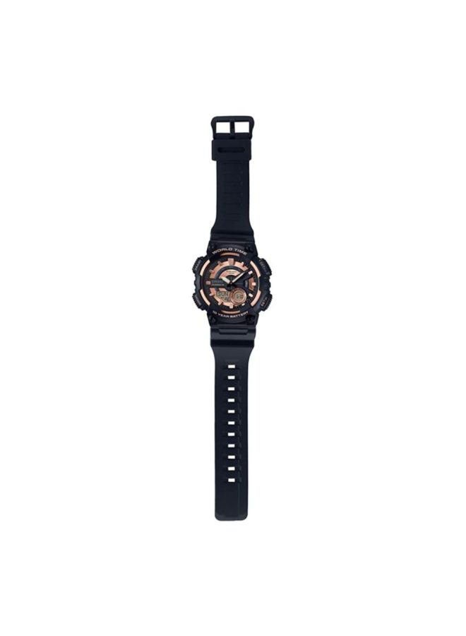 CASIO Men Youth Water Resistant Analog & Digital Watch AEQ-110W-1A3VDF - 47 mm - Black - Image 4