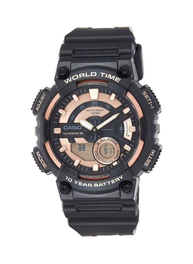 CASIO Men Youth Water Resistant Analog & Digital Watch AEQ-110W-1A3VDF - 47 mm - Black - Image 1