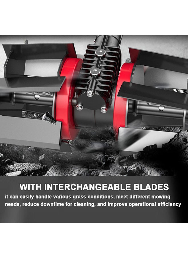 Multifunctional Lawn Mower Grass Trimmer Accessory with Interchangeable Blades Soil Loosening/Trenching/Weeding Wheel Optional