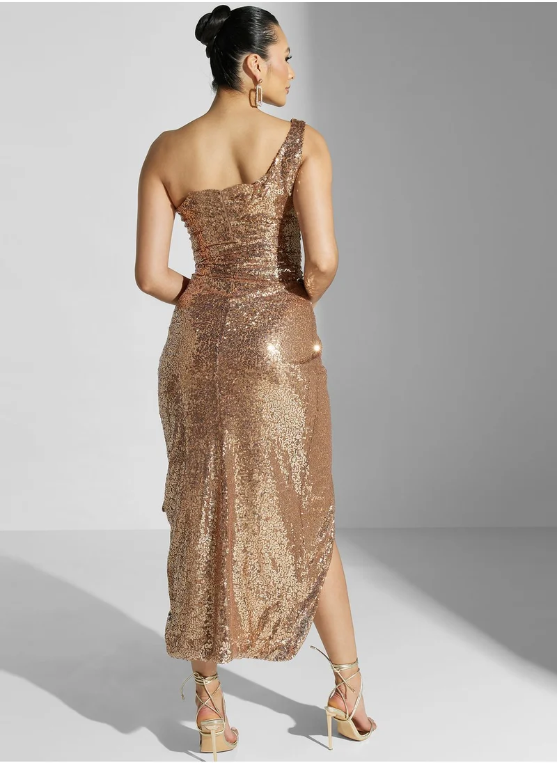 Ella Limited Edition One Shoulder Shimmer Dress