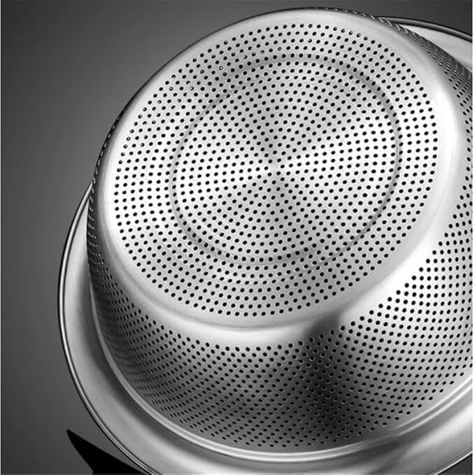 HEVASNEK Versatile Fine Mesh Strainer Colander Set Ideal for Washing Draining and Cooking Rice Pasta Vegetables and More for Effortless Meal Prep - Image 3