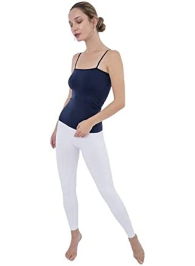Carina Plain long leggings for women with high waist high-quality materials well-ventilated and soft to the touch white colour - Image 2