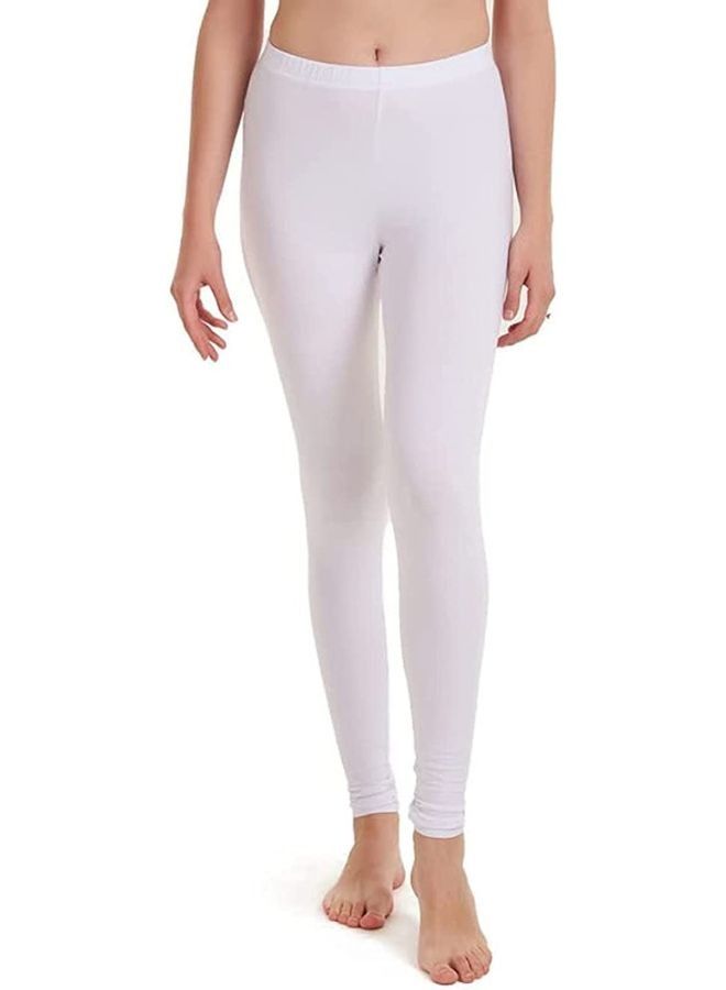 Carina Plain long leggings for women with high waist high-quality materials well-ventilated and soft to the touch white colour - Image 1
