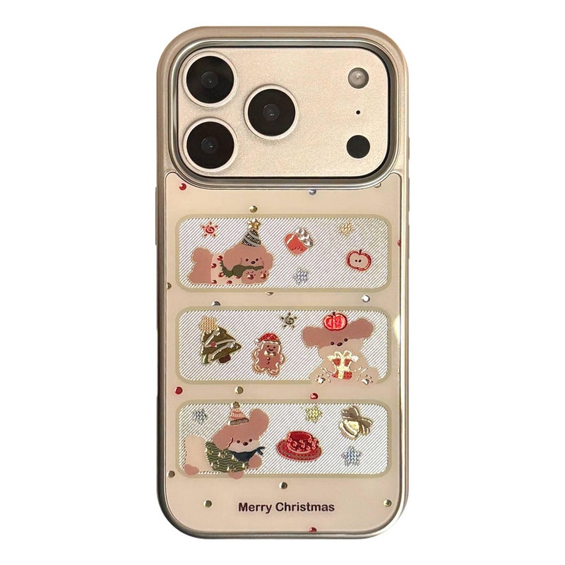 غطاء واقي، مقاوم باللون الفضي للصدمات لـ iPhone 16 / 16 Plus / 16 Pro / 16 Pro Max، Silver PC، نقشة كلب لطيف أثناء التنقل للطاولة للتنقل اليومي - Image 5