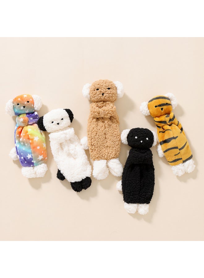 Soothing Doll Baby Anting Towel Baby Lamb Fleece Sleeping Soft Hand Doll Sleeping Finger Doll Newborn Toy-Color:White + Khaki (body White) (sheep Wool Puppy)