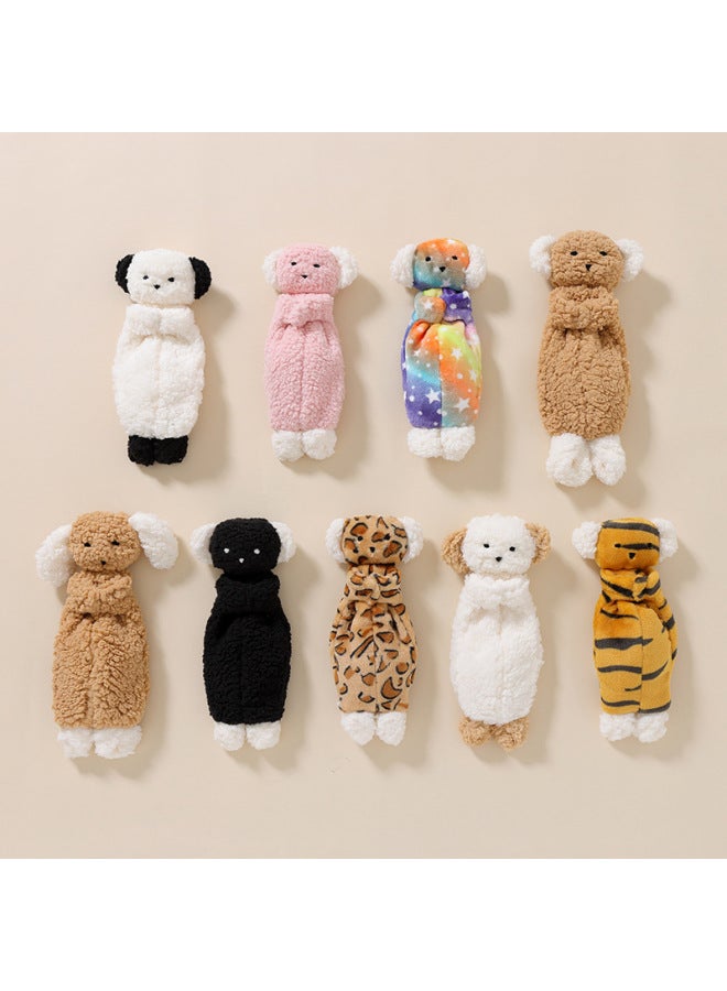 Soothing Doll Baby Anting Towel Baby Lamb Fleece Sleeping Soft Hand Doll Sleeping Finger Doll Newborn Toy-Color:White + Khaki (body White) (sheep Wool Puppy)