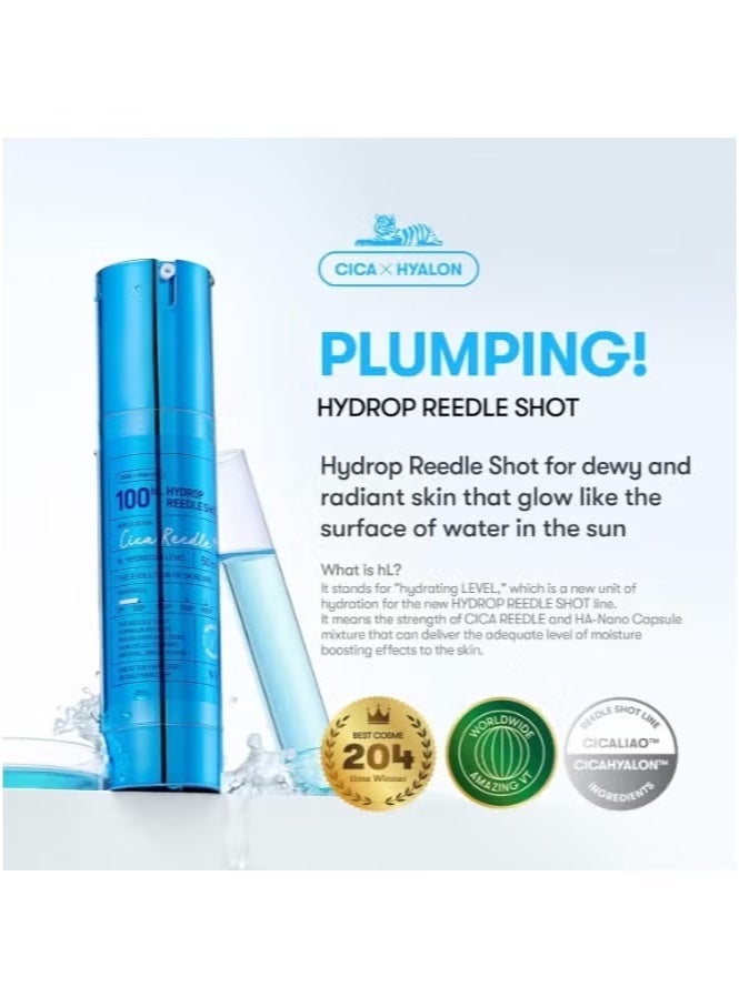 VT COSMETICS Hydrop Reedle Shot 100hL, Hyaluronic Acid Microneedling Serum, Intensive Hydrating & Moisturizing Exosome, Light-Weight, Soft Skin, Glass Skin(50ml) - Image 2