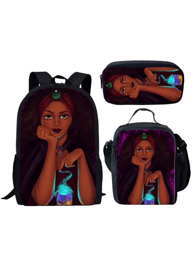 A Generation Of Custom Children's Primary School Bag Backpack Meal Bag Pen Bag Three-piece Cross-border-Color:HBC191128C+G+K - Image 4