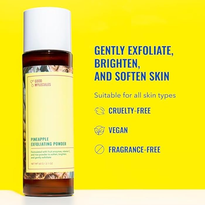 Good Molecules Pineapple Exfoliating Powder - Exfoliating Face Scrub with Natural Enzymes, Gentle Alcohol-Free Facial Cleanser, Skin Care for Face - Image 2