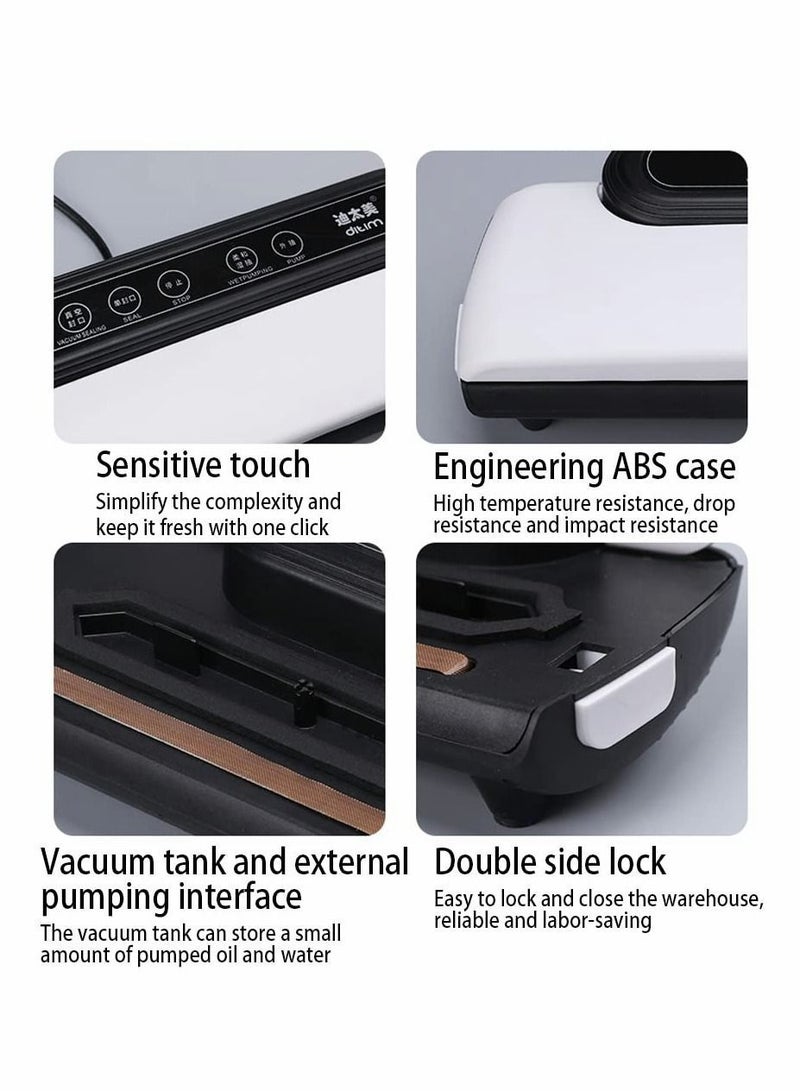 SYOSI Vacuum Sealer Machine for Food Storage, SYOSI Automatic Compressor Air Sealing System Saver, Dry Moist Oily Powder Modes, 11.8 inches, Touch Button, with 10 Bags - Image 4