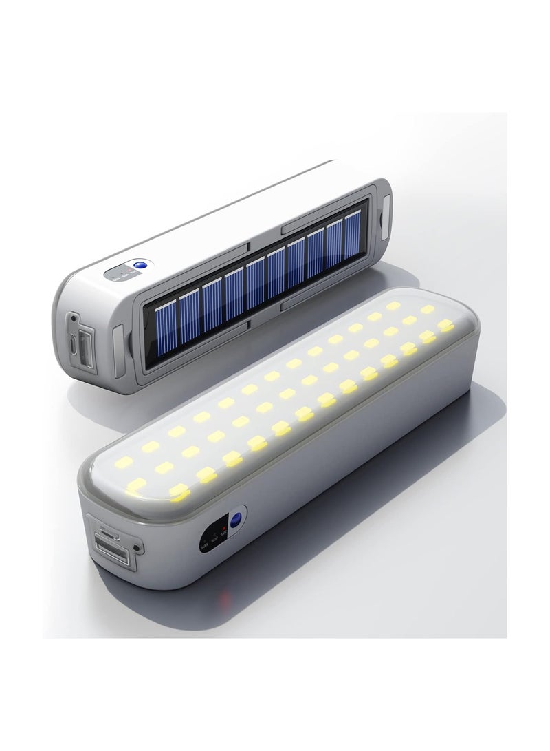 Solar Rechargeable Camping Lantern Magnet Adsorption 4800Mah Power Bank 1500 Lumens 4 Light Modes Led Lantern For Car Home Outage Hiking Fishing Storms Backpacking Emergencies(White × 1Pcs) - Image 1