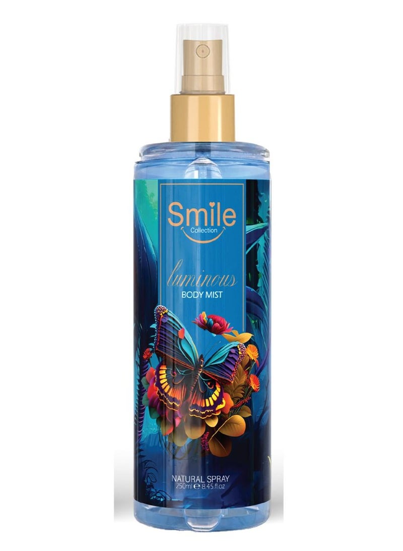 Body Mist Spray Luminous– Long Lasting Organic Fragrance Mist, Alcohol-Free, Hydrating Skin Spray 250ml