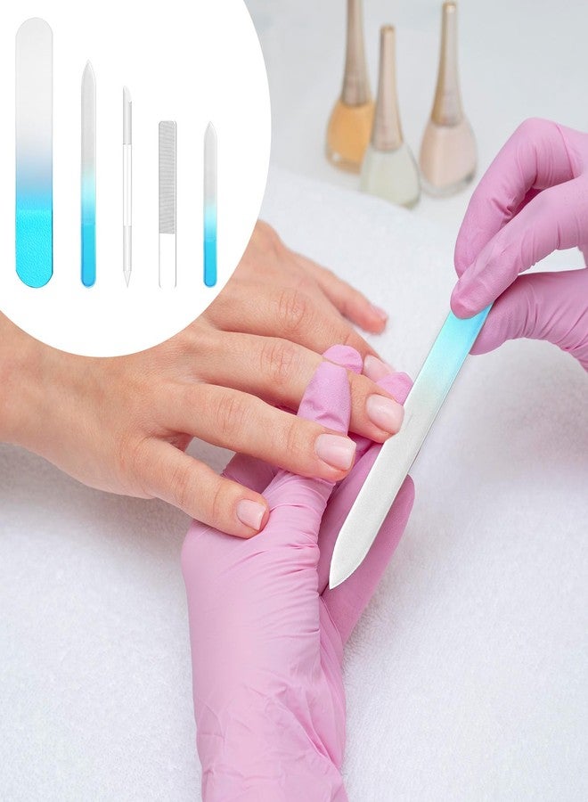 Styquenzer Crystal Nail File Set - 5 Pcs Nano Shiner Files, Glass Nail File, Cuticle Pusher, Buffer and Foot File - Image 4