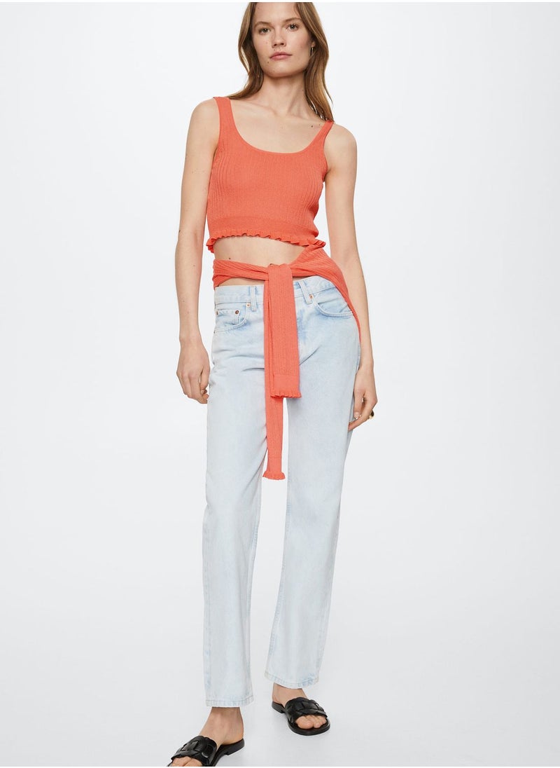MANGO - Knitted Crop Top - Image 1