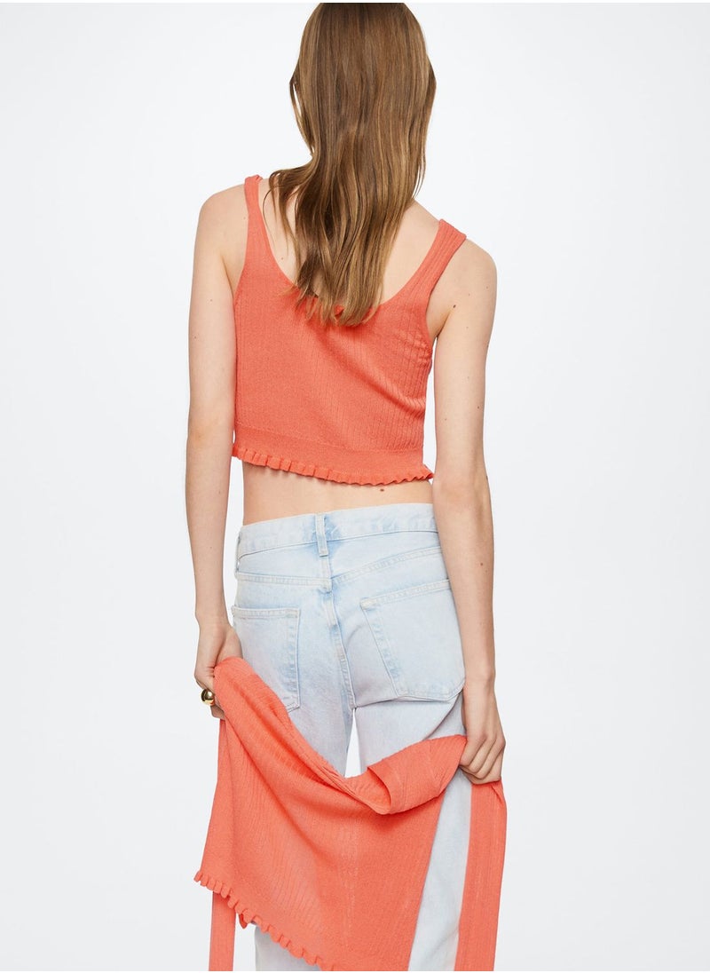 MANGO - Knitted Crop Top - Image 1