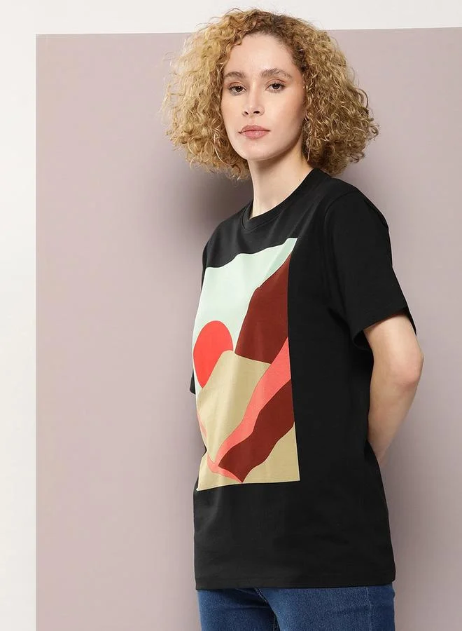 Dillinger Oversized Graphic Print Combed Cotton T-Shirt by Styli