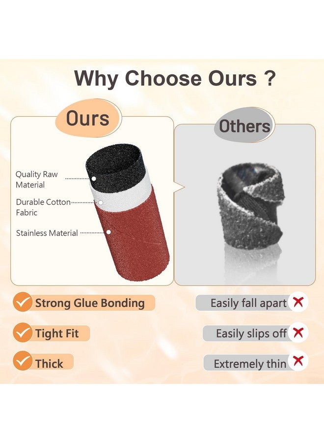 Subay Nail Drill Bits Set 6Pcs Colored 332 Nail Bits For Efile Nail Drill 300Pcs Sanding Bands 80120180 Grit For Acrylic Gel Dip Powder Nails And Manicure Pedicure - Image 5