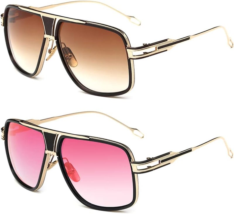 GOBIGER Aviator Sunglasses for Men 100% UV Protection Goggle Alloy Frame with Case - Image 1