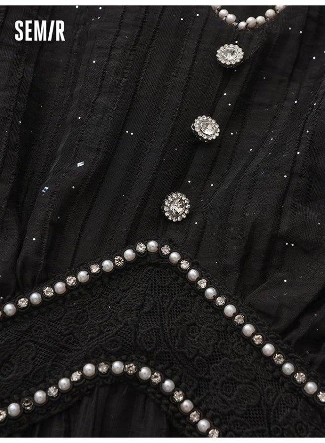 سيمير فستان طويل بتفاصيل حجارة الراين للنساء - Image 3