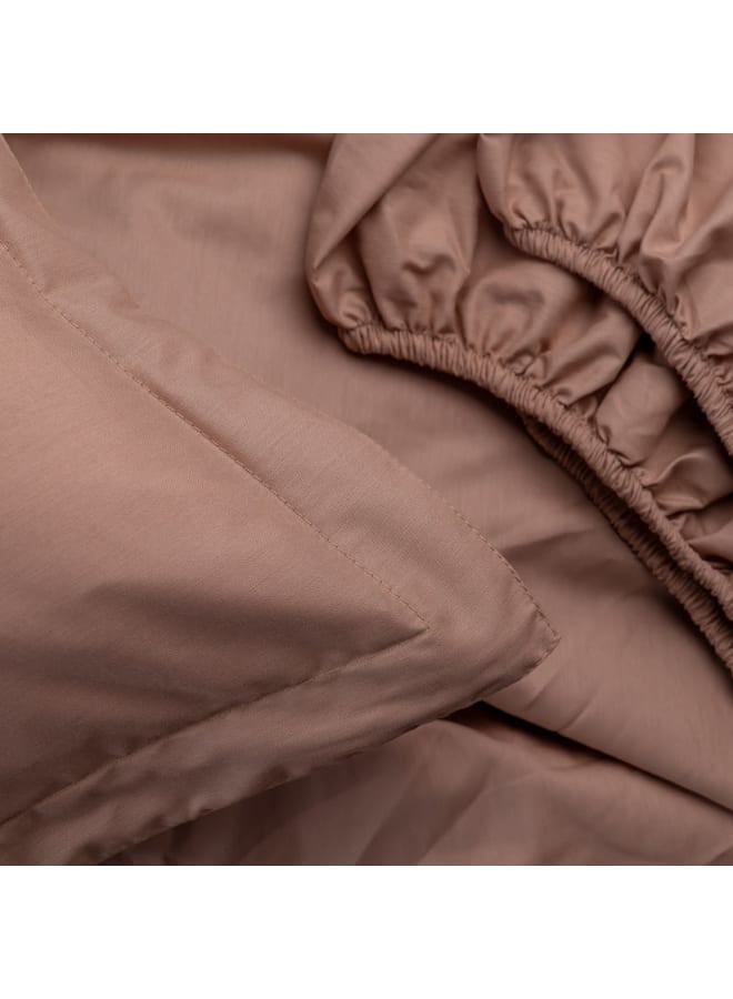 ب كومفورت  طقم ملاية أستك قطن بني - Image 2