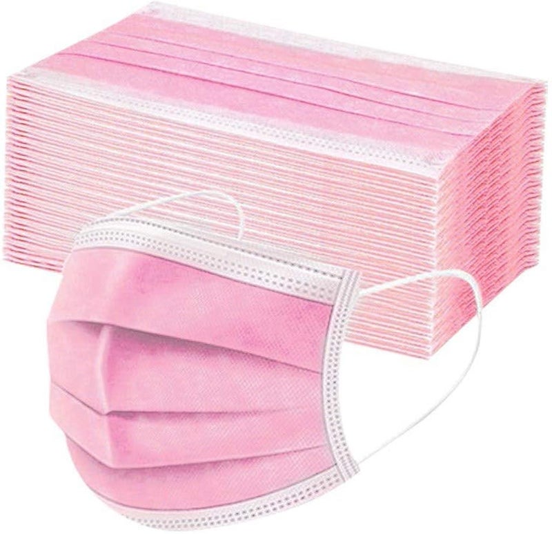 woobles 50Pcs Disposable Face Masks for Adults Women 3-layer Anti-fog Disposable Face Masks Full Face Protection Watermelon Red - Image 1