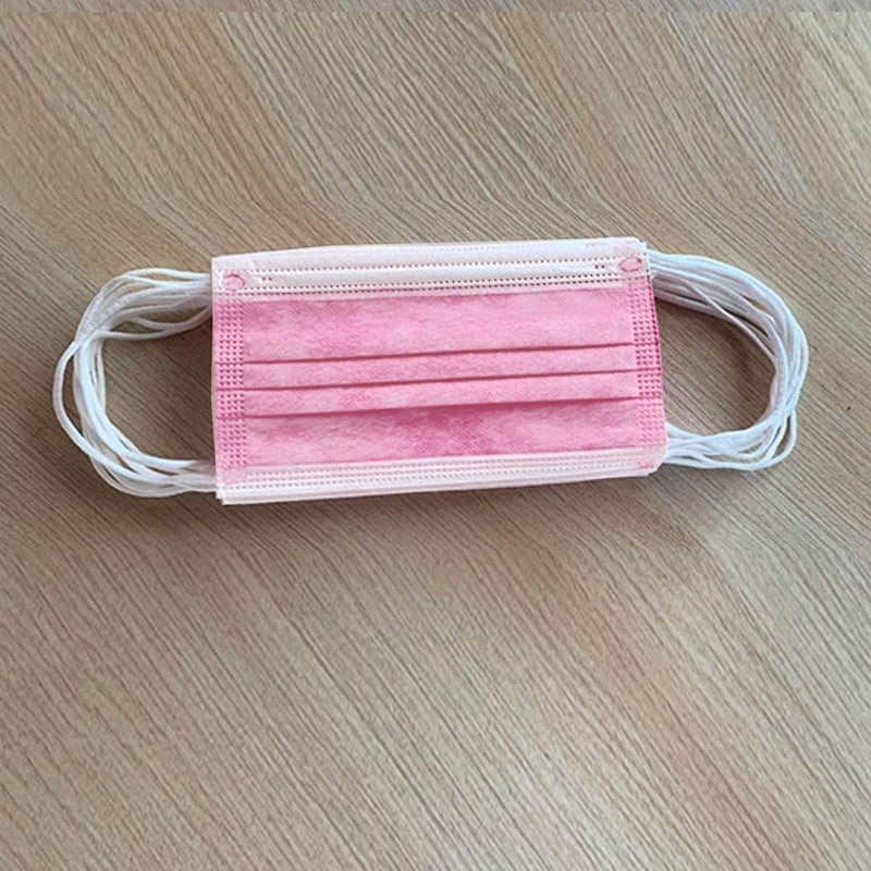 woobles 50Pcs Disposable Face Masks for Adults Women 3-layer Anti-fog Disposable Face Masks Full Face Protection Watermelon Red - Image 4