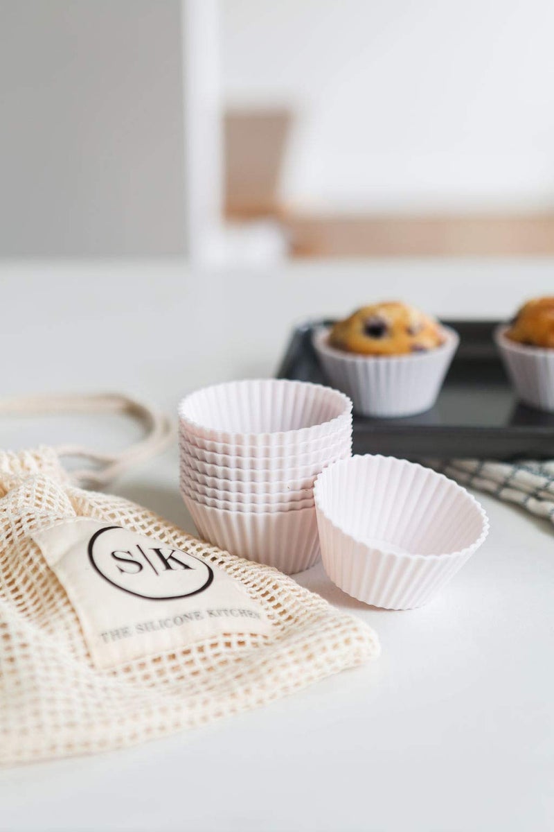 The Silicone Kitchen Reusable Silicone Baking Cups, Non-Toxic, BPA Free, Dishwasher Safe, Regular, 24 Pack, Designer White - Image 3