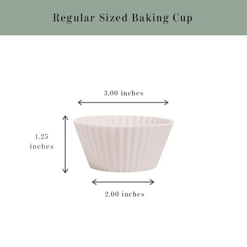 The Silicone Kitchen Reusable Silicone Baking Cups, Non-Toxic, BPA Free, Dishwasher Safe, Regular, 24 Pack, Designer White - Image 4
