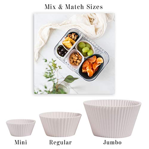 The Silicone Kitchen Reusable Silicone Baking Cups, Non-Toxic, BPA Free, Dishwasher Safe, Regular, 24 Pack, Designer White - Image 5