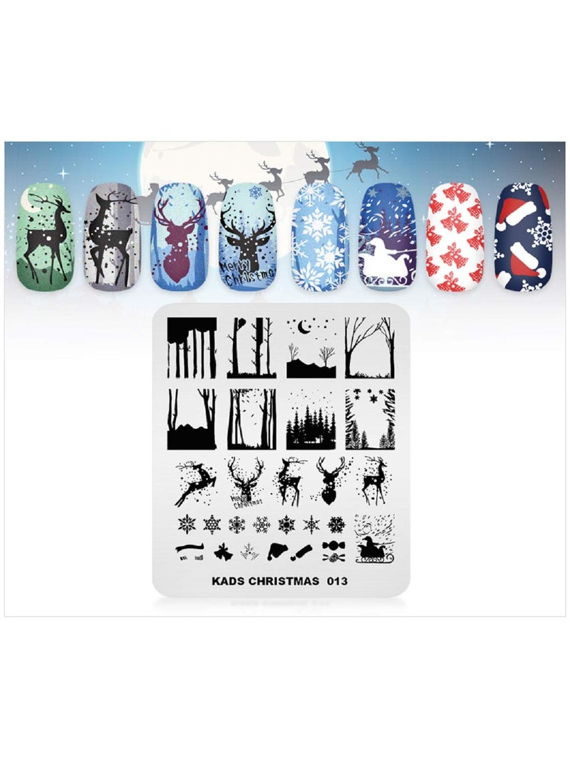 Rolabling Nail Stamping Plate Christmas Cute Stamp Plate for Nail Art Stamping Image Template Manicure Stencil DIY ToolsCH013 