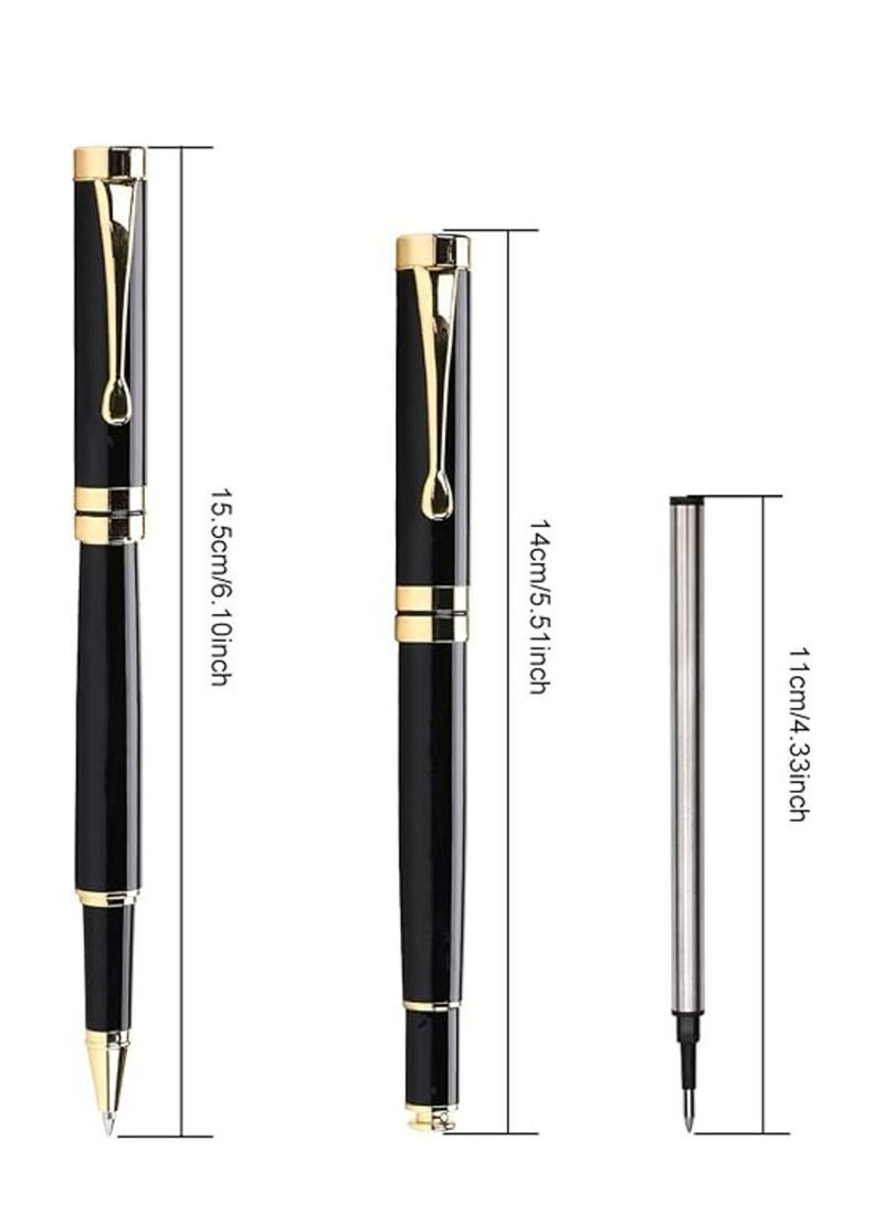 LYNLYN Ballpoint Pen Black Refill,Luxury Metal Ball Point Pen with 2 Refills Black Ink Pen Smooth Writing Rollerball Pen Gift for Professional Executive,Office,Nice BallPens Classy Gift Box  - Image 5