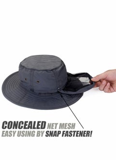 Y&D Head Net Hat, 50+ UPF Protection Safari Hat with Removable Mesh Hidden Netting  - Image 4