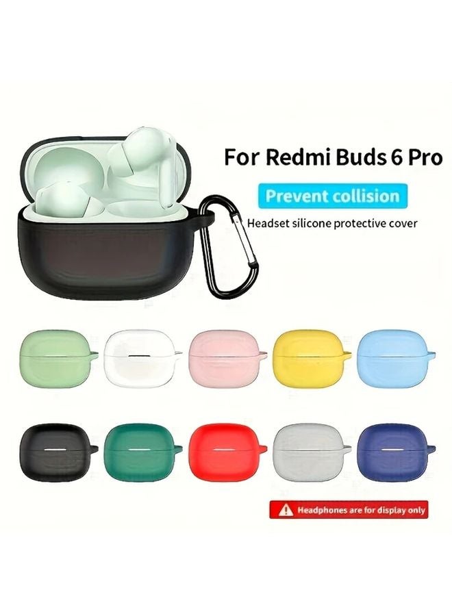حافظة واقية ناعمة بلون أزرق منتصف الليل مع خطاف لتغطية كاملة مضادة للسقوط لـ Redmi Buds 6 Pro - Image 1