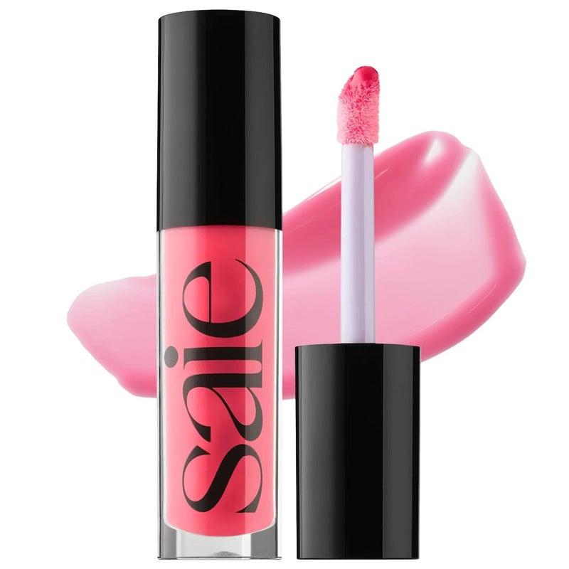 Saie Glossybounce - Hydrating Lip Gloss and Tinted Lip Oil Hybrid with Hyaluronic Acid & Jojoba Oil for Non-Sticky, Ultra-Shiny, Plump & Soft Lips - Everyday Makeup Essential - Play (.17 oz) - Image 1