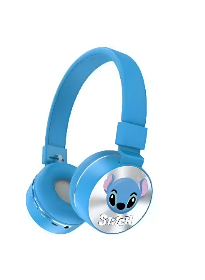Stitch Wireless Bluetooth 5.3 Headphones with LED Lights and Microphone [Kids' Headphones] - Noise-Canceling Stereo Bluetooth Headphones [Kids' Bluetooth Headphones] Supports TF Card, Up to 15 Hours of Battery Life, Suitable for Calls, Music, and Games