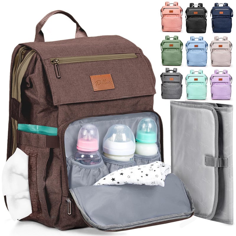 PILLANI Baby Diaper Bag Backpack Large Bag for Boys Girls Waterproof Diaper Backpack Travel Diaper Bags wChanging Pad Baby Registry Search Shower Gifts Essentials Must Haves Newborn Stuff - Image 2