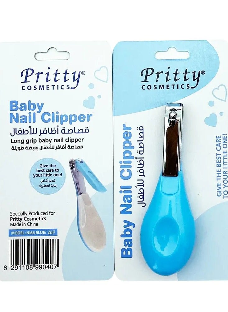Pritty Baby Nail Clipper with Long Grip - Specially Designed for Tiny Finger & Toe Nails, Blue, Safe and Precise - Image 2