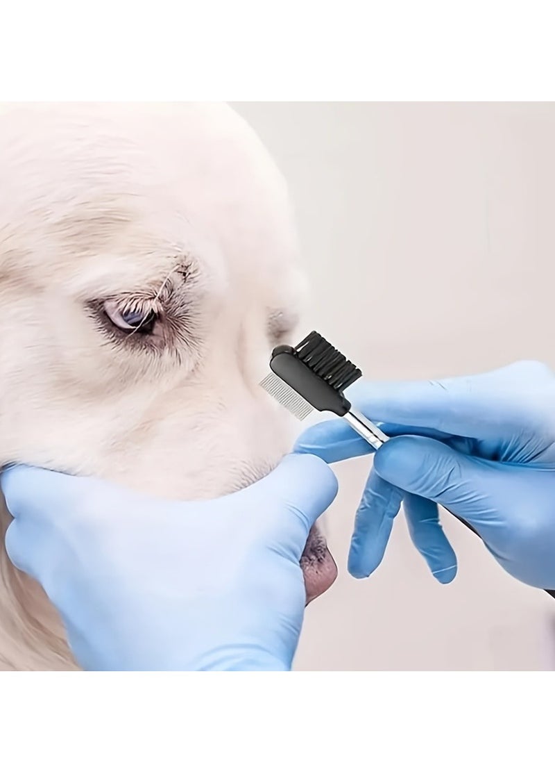 3 قطع مشط عين الحيوانات الأليفة مزدوج الجوانب لإزالة البقع المسيل للدموع والعناية بها - مثالي للكلاب والقطط الصغيرة - Image 5