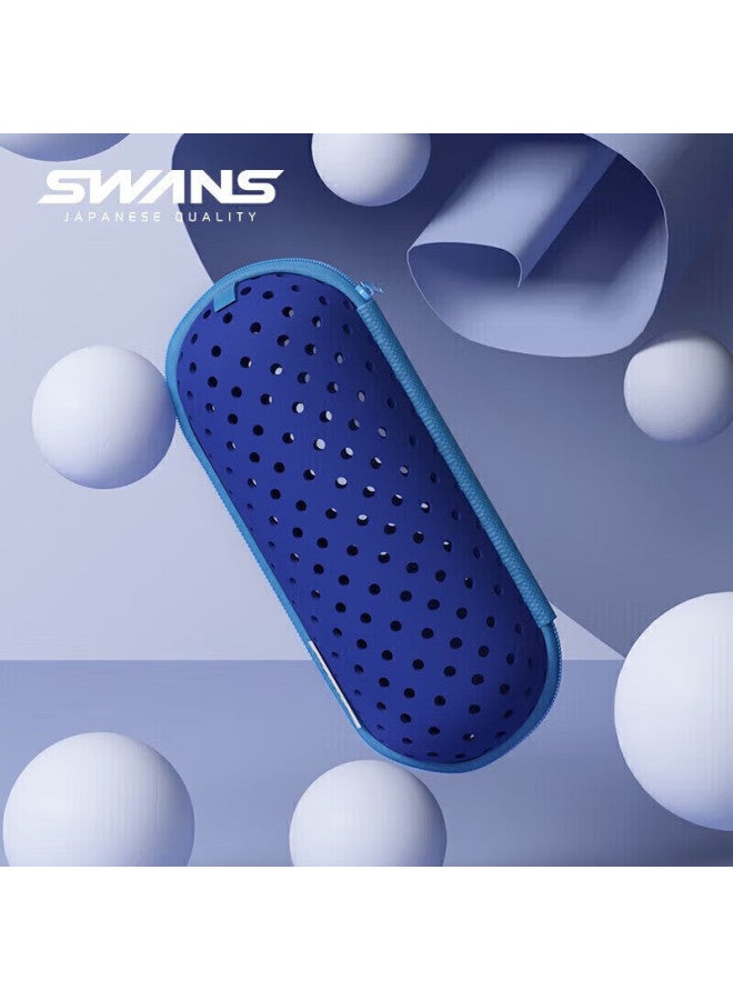 Swans Swimming Goggles Case, Breathable Lightweight Eyeglass Case, Professional Waterproof Large Goggles Storage Box, Portable Swimming Equipment, Navy Blue - Image 1