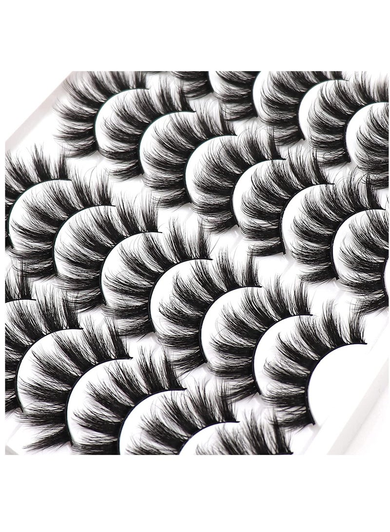 SYOSI False Eyelashes 20mm Faux Mink Lashes Long Dramatic 5D Fluffy Natural Look Fake Lashes for Makeup 14 Pairs - Image 4