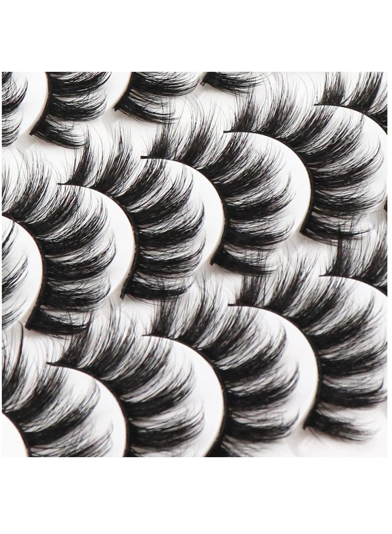 SYOSI False Eyelashes 20mm Faux Mink Lashes Long Dramatic 5D Fluffy Natural Look Fake Lashes for Makeup 14 Pairs - Image 2