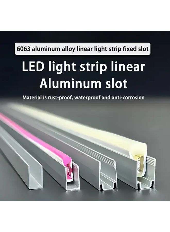 10 قطعة نظام قناة LED من الألومنيوم الفضي بطول 1.65 قدم (6x12 مم) لتثبيت شرائط الإضاءة - Image 1